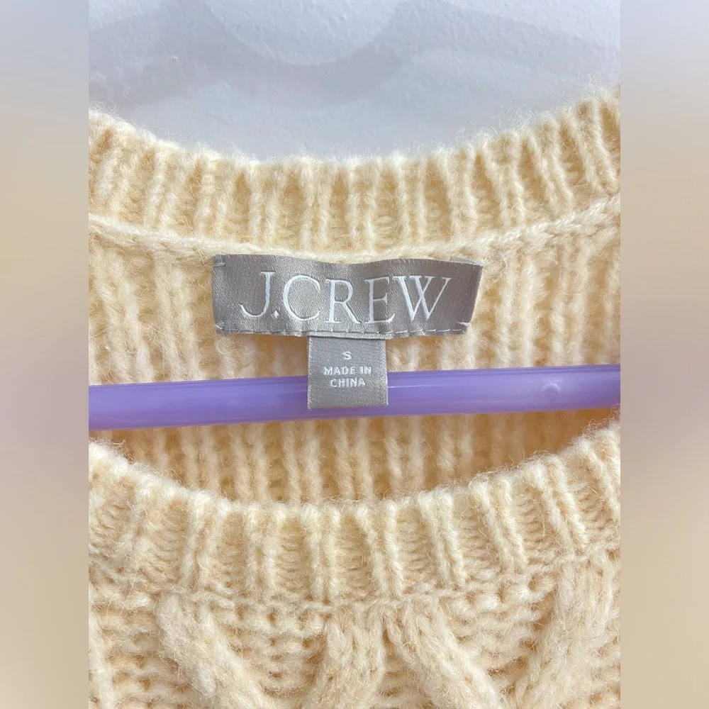 J.Crew Cream Knit Sweater Vest Preppy Classic Layering Size S